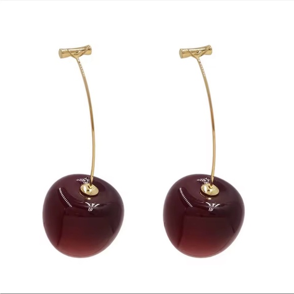 Anthropologe Cherry Red Dangle Earrings - Picture 5 of 9